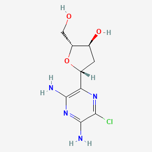 molecular formula C9H13ClN4O3 B1143038 2-Chloro-6-(beta-D-2-deoxyribofuranosyl)-3,5-diaminopyrazine CAS No. 173256-61-6