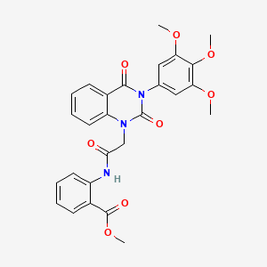 molecular formula C27H25N3O8 B11430449 Methyl 2-{2-[2,4-dioxo-3-(3,4,5-trimethoxyphenyl)-1,2,3,4-tetrahydroquinazolin-1-yl]acetamido}benzoate 