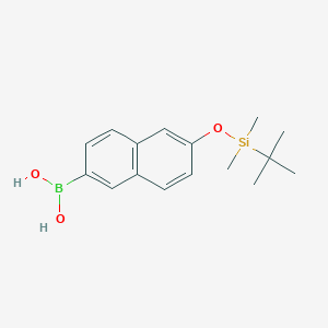 molecular formula C16H23BO3Si B1143046 6-T-BUTYLDIMETHYSILYLOXY-2-NAPHTHALENEBORONIC ACID CAS No. 179942-45-1