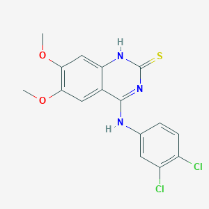 molecular formula C16H13Cl2N3O2S B11430559 4-[(3,4-Dichlorophenyl)amino]-6,7-dimethoxy-1,2-dihydroquinazoline-2-thione 
