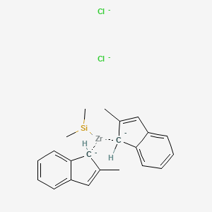 molecular formula C22H25Cl2SiZr-3 B1143059 meso-Dimethylsilyl-bis-(2-methylindenyl)zirconium dichloride CAS No. 182210-68-0