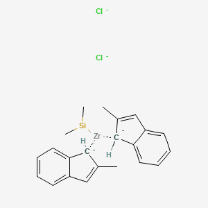 molecular formula C22H25Cl2SiZr-3 B1143059 meso-Dimethylsilylbis(2-methylindenyl)zirconium dichloride CAS No. 182210-68-0