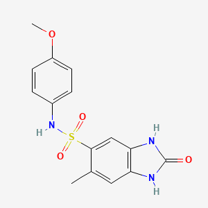 molecular formula C15H15N3O4S B11430751 N-(4-methoxyphenyl)-6-methyl-2-oxo-2,3-dihydro-1H-benzimidazole-5-sulfonamide 