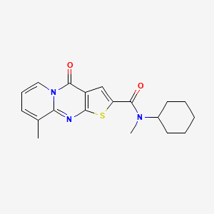 molecular formula C19H21N3O2S B11430777 N-cyclohexyl-N,9-dimethyl-4-oxo-4H-pyrido[1,2-a]thieno[2,3-d]pyrimidine-2-carboxamide 