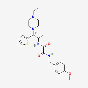 molecular formula C23H32N4O3S B11430834 N-[1-(4-Ethylpiperazin-1-YL)-1-(thiophen-2-YL)propan-2-YL]-N'-[(4-methoxyphenyl)methyl]ethanediamide 