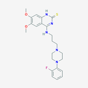 molecular formula C23H28FN5O2S B11430894 4-({3-[4-(2-Fluorophenyl)piperazin-1-yl]propyl}amino)-6,7-dimethoxy-1,2-dihydroquinazoline-2-thione 