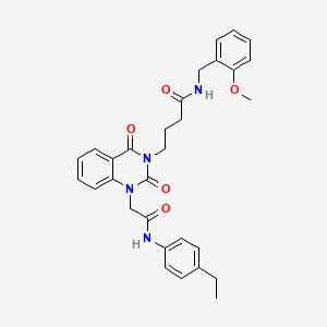 molecular formula C30H32N4O5 B11430900 4-(1-(2-((4-ethylphenyl)amino)-2-oxoethyl)-2,4-dioxo-1,2-dihydroquinazolin-3(4H)-yl)-N-(2-methoxybenzyl)butanamide 