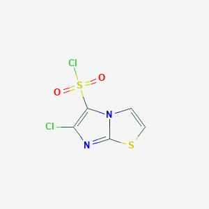 molecular formula C5H2Cl2N2O2S2 B114310 6-Chloroimidazo[2,1-b][1,3]thiazole-5-sulfonyl chloride CAS No. 150020-64-7