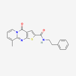 molecular formula C20H17N3O2S B11431197 9-methyl-4-oxo-N-(2-phenylethyl)-4H-pyrido[1,2-a]thieno[2,3-d]pyrimidine-2-carboxamide 