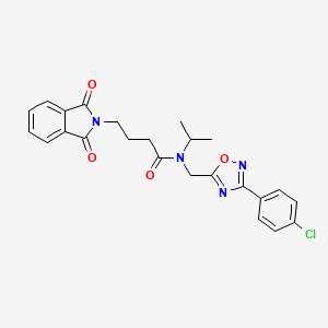 molecular formula C24H23ClN4O4 B11431209 N-[[3-(4-chlorophenyl)-1,2,4-oxadiazol-5-yl]methyl]-4-(1,3-dioxoisoindol-2-yl)-N-propan-2-ylbutanamide 