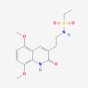 molecular formula C15H20N2O5S B11431214 N-[2-(5,8-dimethoxy-2-oxo-1,2-dihydroquinolin-3-yl)ethyl]ethanesulfonamide 