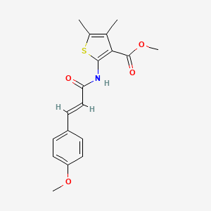 molecular formula C18H19NO4S B11431264 methyl 2-{[(2E)-3-(4-methoxyphenyl)prop-2-enoyl]amino}-4,5-dimethylthiophene-3-carboxylate 