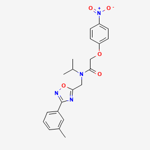 molecular formula C21H22N4O5 B11431364 N-{[3-(3-methylphenyl)-1,2,4-oxadiazol-5-yl]methyl}-2-(4-nitrophenoxy)-N-(propan-2-yl)acetamide 