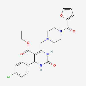 molecular formula C23H25ClN4O5 B11431424 Ethyl 4-(4-chlorophenyl)-6-{[4-(furan-2-ylcarbonyl)piperazin-1-yl]methyl}-2-oxo-1,2,3,4-tetrahydropyrimidine-5-carboxylate 