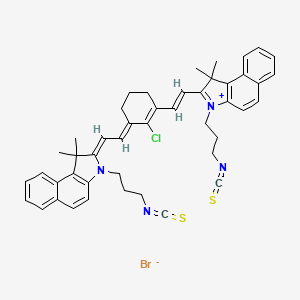 molecular formula C46H46ClN4S2.Br B1143151 (2Z)-2-[(2E)-2-[2-Chloro-3-[(E)-2-[3-(3-isothiocyanatopropyl)-1,1-dimethylbenzo[e]indol-3-ium-2-yl]ethenyl]cyclohex-2-en-1-ylidene]ethylidene]-3-(3-isothiocyanatopropyl)-1,1-dimethylbenzo[e]indole;bromide CAS No. 162411-31-6