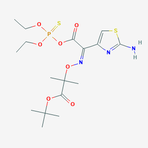 molecular formula C17H28N3O7PS2 B1143164 Diethyl thiophosphoryl-(Z)-2-(2-aminothiazol-4-yl)-2-(tert-butoxycarbonyl)isopropoxyiminoacetate CAS No. 162208-28-8