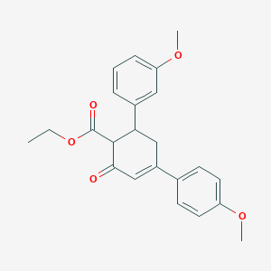 molecular formula C23H24O5 B11431757 Ethyl 6-(3-methoxyphenyl)-4-(4-methoxyphenyl)-2-oxocyclohex-3-ene-1-carboxylate 