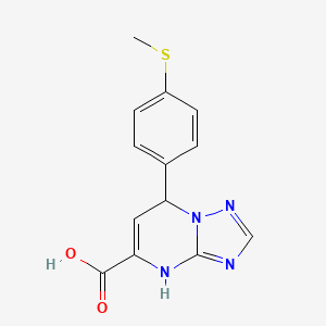 molecular formula C13H12N4O2S B11431781 7-[4-(Methylthio)phenyl]-4,7-dihydro[1,2,4]triazolo[1,5-a]pyrimidine-5-carboxylic acid 