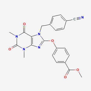 molecular formula C23H19N5O5 B11431813 methyl 4-{[7-(4-cyanobenzyl)-1,3-dimethyl-2,6-dioxo-2,3,6,7-tetrahydro-1H-purin-8-yl]oxy}benzoate 