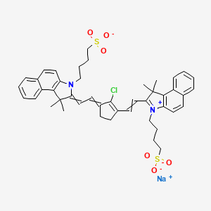 molecular formula C45H48ClN2NaO6S2 B1143202 Sodium;4-[2-[2-[2-chloro-3-[2-[1,1-dimethyl-3-(4-sulfonatobutyl)benzo[e]indol-3-ium-2-yl]ethenyl]cyclopent-2-en-1-ylidene]ethylidene]-1,1-dimethylbenzo[e]indol-3-yl]butane-1-sulfonate CAS No. 162093-45-0