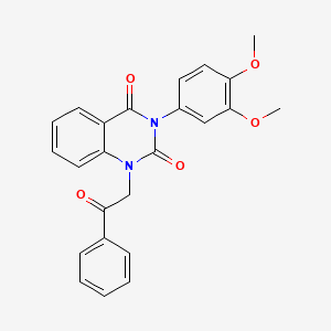 molecular formula C24H20N2O5 B11432029 3-(3,4-dimethoxyphenyl)-1-(2-oxo-2-phenylethyl)quinazoline-2,4(1H,3H)-dione 