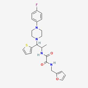 molecular formula C24H27FN4O3S B11432057 N1-(1-(4-(4-fluorophenyl)piperazin-1-yl)-1-(thiophen-2-yl)propan-2-yl)-N2-(furan-2-ylmethyl)oxalamide 