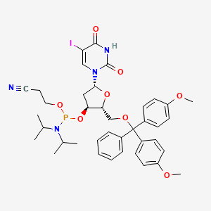 3-[[(2R,3S,5R)-2-[[bis(4-methoxyphenyl)-phenylmethoxy]methyl]-5-(5-iodo-2,4-dioxopyrimidin-1-yl)oxolan-3-yl]oxy-[di(propan-2-yl)amino]phosphanyl]oxypropanenitrile