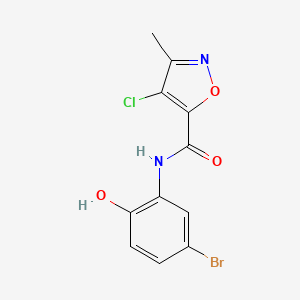 molecular formula C11H8BrClN2O3 B11432193 N-(5-bromo-2-hydroxyphenyl)-4-chloro-3-methyl-1,2-oxazole-5-carboxamide 