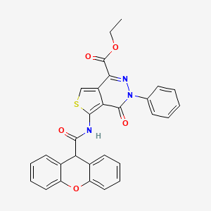 molecular formula C29H21N3O5S B11432234 Ethyl 4-oxo-3-phenyl-5-(9H-xanthene-9-amido)-3H,4H-thieno[3,4-D]pyridazine-1-carboxylate 