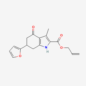 molecular formula C17H17NO4 B11432252 prop-2-en-1-yl 6-(furan-2-yl)-3-methyl-4-oxo-4,5,6,7-tetrahydro-1H-indole-2-carboxylate 