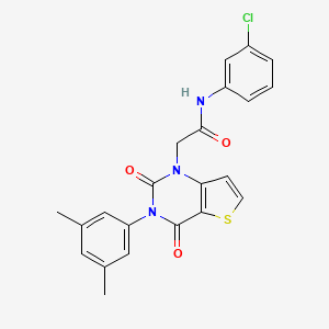 molecular formula C22H18ClN3O3S B11432264 N-(3-chlorophenyl)-2-[3-(3,5-dimethylphenyl)-2,4-dioxo-3,4-dihydrothieno[3,2-d]pyrimidin-1(2H)-yl]acetamide 