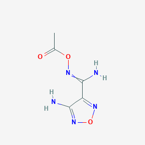 molecular formula C5H7N5O3 B1143247 1,2,5-Oxadiazole-3-carboximidamide,N-(acetyloxy)-4-amino- CAS No. 163011-64-1