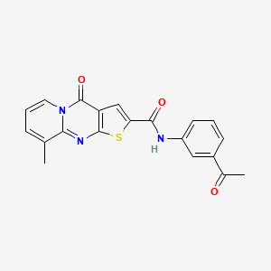 molecular formula C20H15N3O3S B11432490 N-(3-acetylphenyl)-9-methyl-4-oxo-4H-pyrido[1,2-a]thieno[2,3-d]pyrimidine-2-carboxamide 