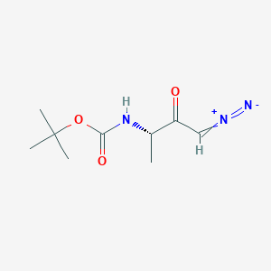 molecular formula C9H15N3O3 B1143250 (3S)-1-Diazo-3-(tert-butoxycarbonylamino)-2-butanone CAS No. 186521-98-2