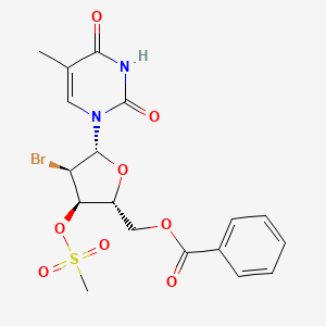 ((2R,3R,4R,5R)-4-Bromo-5-(5-methyl-2,4-dioxo-3,4-dihydropyrimidin-1(2H)-yl)-3-((methylsulfonyl)oxy)tetrahydrofuran-2-yl)methyl benzoate
