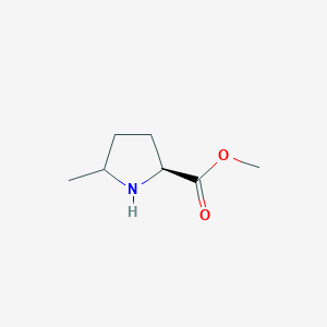 molecular formula C7H13NO2 B1143259 (2S)-Methyl 5-methylpyrrolidine-2-carboxylate CAS No. 195311-23-0