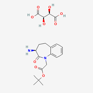molecular formula C16H22N2O3.C4H6O6 B1143262 tert-Butyl 3S-amino-2,3,4,5-tetrahydro-1H-[1]benaepin-2-one-1-acetate tartrate CAS No. 182561-27-9