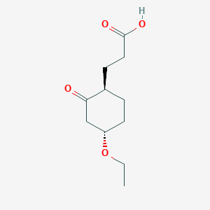 molecular formula C11H18O4 B1143273 3-[(1R,4S)-4-ethoxy-2-oxocyclohexyl]propanoic acid CAS No. 180413-78-9