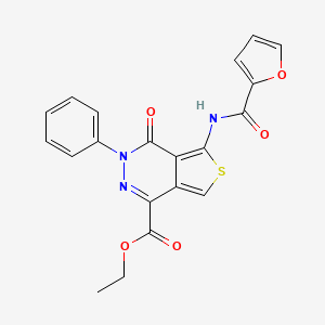 molecular formula C20H15N3O5S B11432801 Ethyl 5-(furan-2-amido)-4-oxo-3-phenyl-3H,4H-thieno[3,4-D]pyridazine-1-carboxylate 
