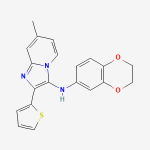 molecular formula C20H17N3O2S B11432821 N-(2,3-dihydro-1,4-benzodioxin-6-yl)-7-methyl-2-(thiophen-2-yl)imidazo[1,2-a]pyridin-3-amine 