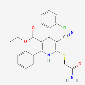 molecular formula C23H20ClN3O3S B11432960 Ethyl 6-[(2-amino-2-oxoethyl)sulfanyl]-4-(2-chlorophenyl)-5-cyano-2-phenyl-1,4-dihydropyridine-3-carboxylate 