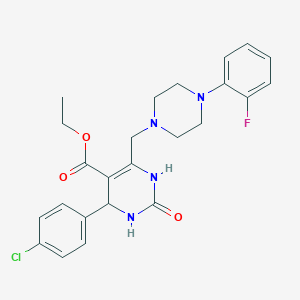 molecular formula C24H26ClFN4O3 B11433044 Ethyl 4-(4-chlorophenyl)-6-{[4-(2-fluorophenyl)piperazin-1-yl]methyl}-2-oxo-1,2,3,4-tetrahydropyrimidine-5-carboxylate 