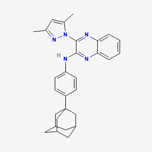 molecular formula C29H31N5 B11433070 N-[4-(Adamantan-1-YL)phenyl]-3-(3,5-dimethyl-1H-pyrazol-1-YL)quinoxalin-2-amine 