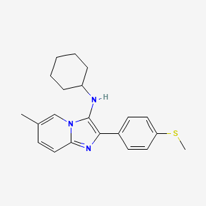 molecular formula C21H25N3S B11433104 N-cyclohexyl-6-methyl-2-[4-(methylsulfanyl)phenyl]imidazo[1,2-a]pyridin-3-amine 