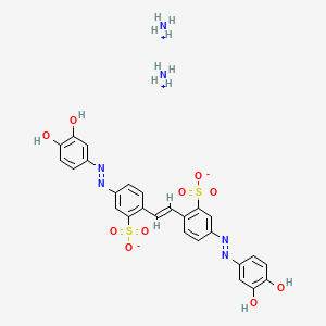 molecular formula C26H26N6O10S2 B1143335 Diazanium;5-[(3,4-dihydroxyphenyl)diazenyl]-2-[(E)-2-[4-[(3,4-dihydroxyphenyl)diazenyl]-2-sulfonatophenyl]ethenyl]benzenesulfonate CAS No. 1571-36-4