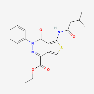 molecular formula C20H21N3O4S B11433408 Ethyl 5-(3-methylbutanamido)-4-oxo-3-phenyl-3H,4H-thieno[3,4-D]pyridazine-1-carboxylate 