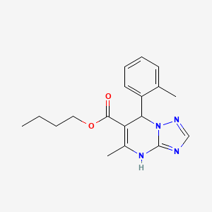 molecular formula C18H22N4O2 B11433447 Butyl 5-methyl-7-(2-methylphenyl)-4,7-dihydro[1,2,4]triazolo[1,5-a]pyrimidine-6-carboxylate 