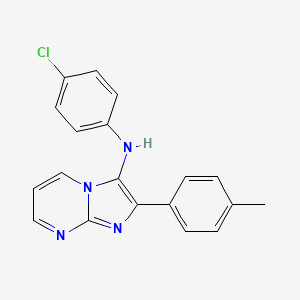 molecular formula C19H15ClN4 B11433579 N-(4-chlorophenyl)-2-(4-methylphenyl)imidazo[1,2-a]pyrimidin-3-amine 