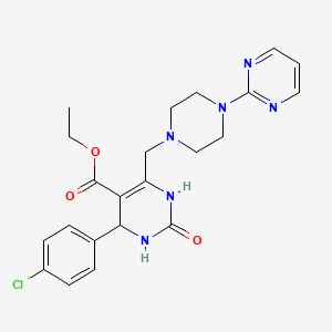 molecular formula C22H25ClN6O3 B11433784 Ethyl 4-(4-chlorophenyl)-2-oxo-6-{[4-(pyrimidin-2-yl)piperazin-1-yl]methyl}-1,2,3,4-tetrahydropyrimidine-5-carboxylate 