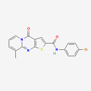 molecular formula C18H12BrN3O2S B11433851 N-(4-bromophenyl)-9-methyl-4-oxo-4H-pyrido[1,2-a]thieno[2,3-d]pyrimidine-2-carboxamide 